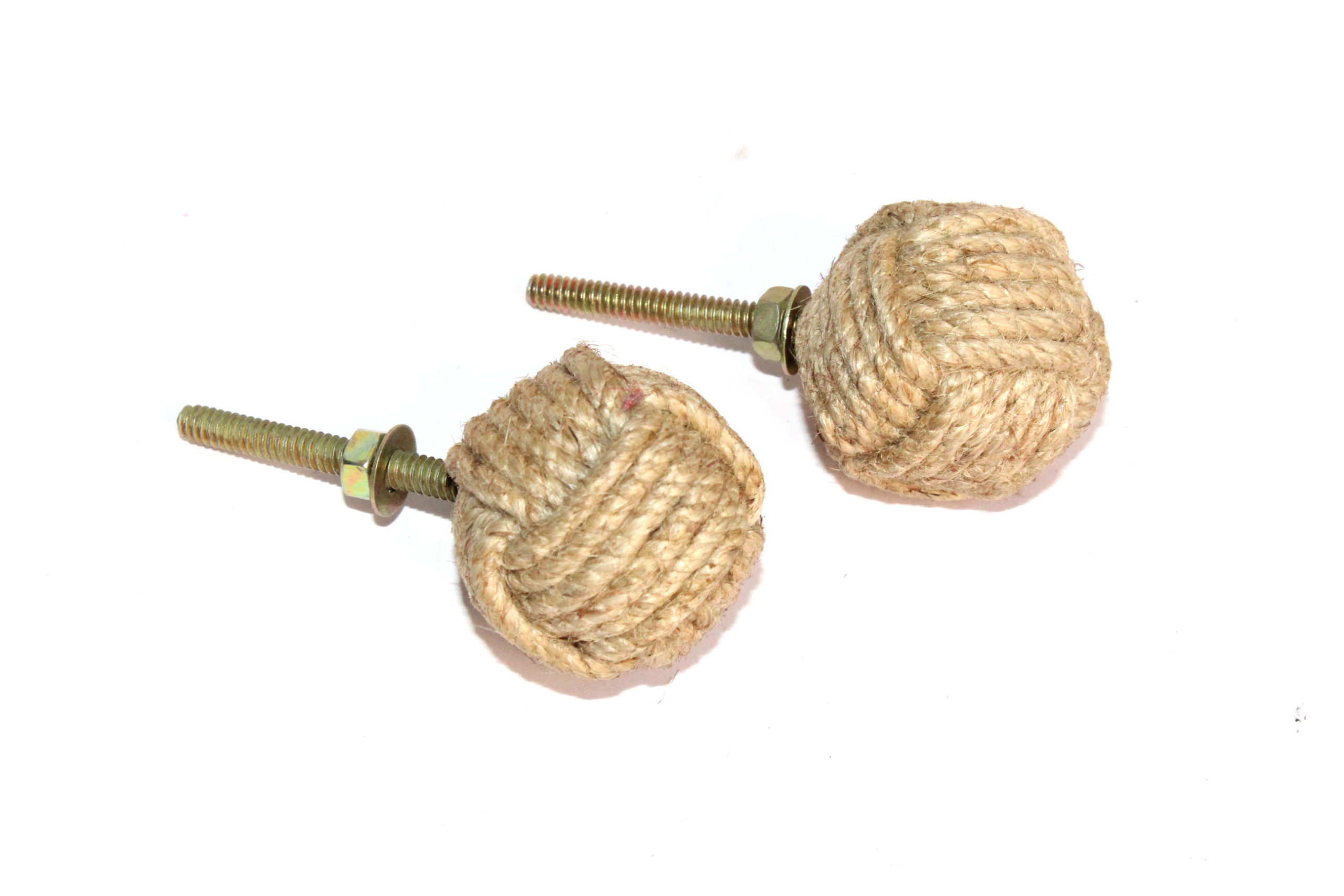 Jute Rope Shelves/Cabinet Drawer Pulls Knobs (2)