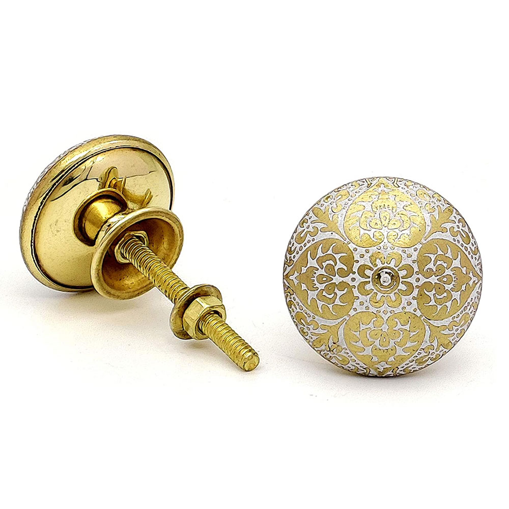 Brass Door Knobs/Drawer Pulls Dresser Door Knobs/Pull Hardware Vintage Decor Classic, 38 mm (Set of 2)