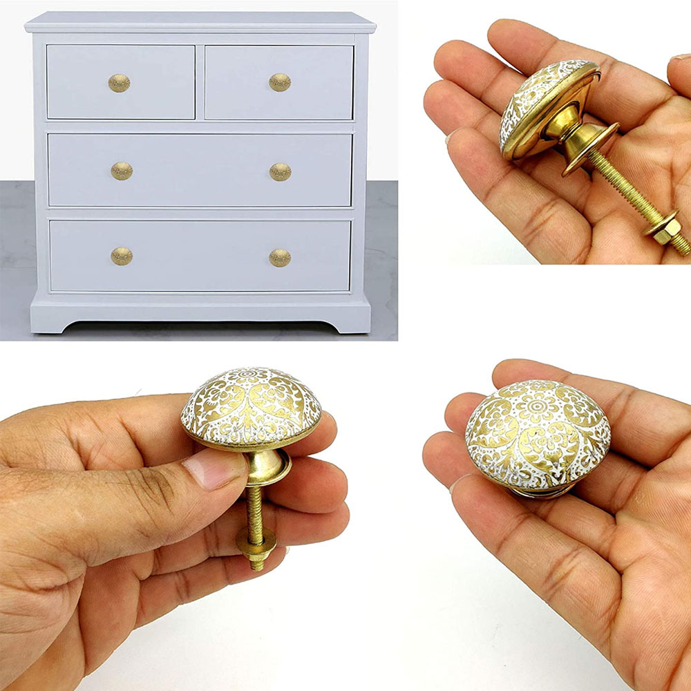 Brass Door Knobs/Drawer Pulls Dresser Door Knobs/Pull Hardware Vintage Decor Classic, 38 mm (Set of 2)