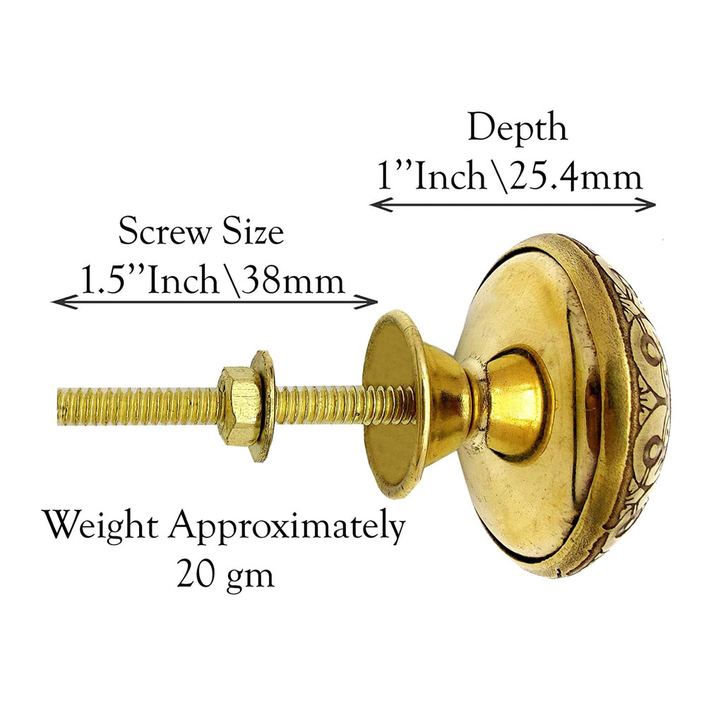 Brass Door Knobs/Drawer Pulls Dresser Door Knobs/Pull Hardware Vintage Decor Classic, 38 mm