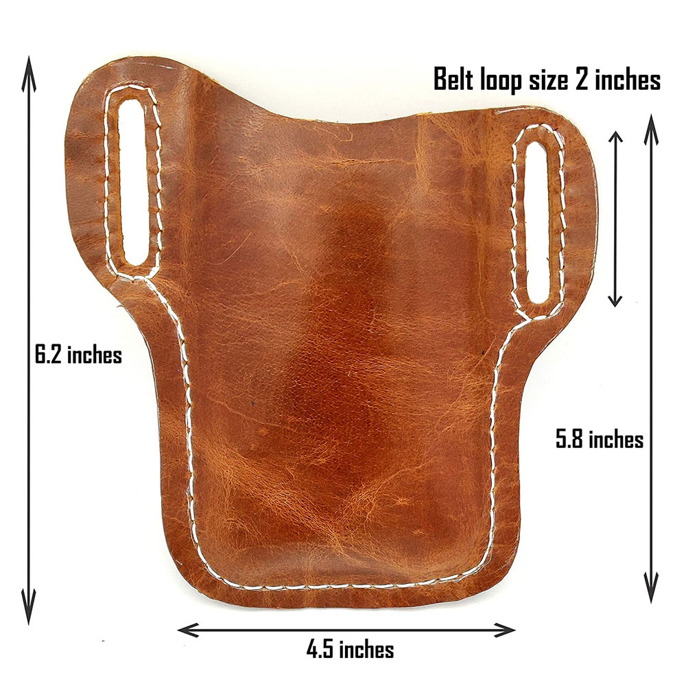 Leather Cell Phone Holster Sheath with Belt Loops for Phone Holster