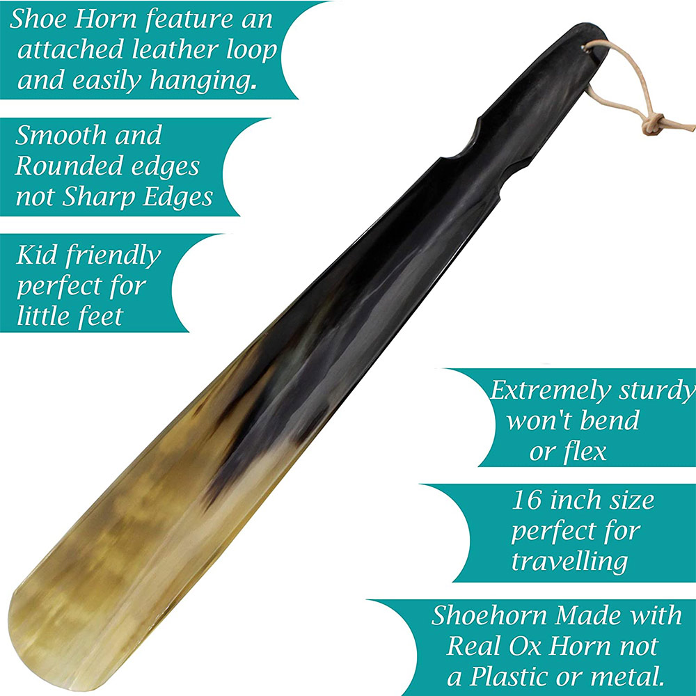 Shoe Horn Made with Real Horn Handmade.Best Gift Idea Home or Travel Use.16