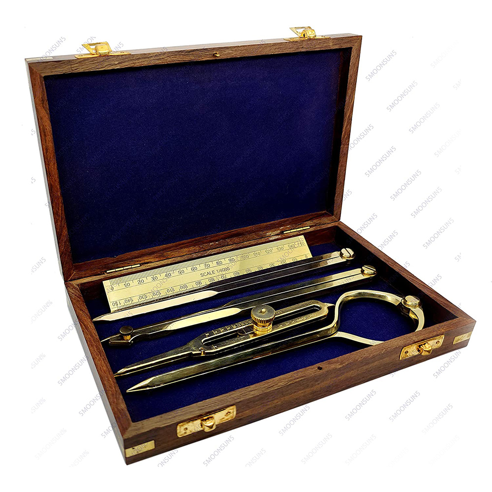 Nautical Solid Brass Copper Boatswain (Bosun) 5″ Whistle Chain Rosewood Box  – 5MoonSun5