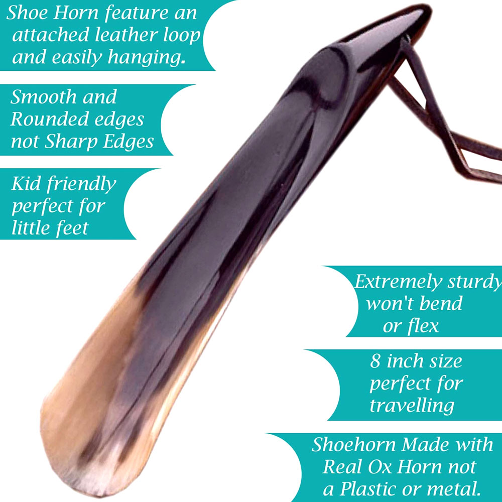 Shoe Horn Made with Real Horn Handmade. Best Gift Idea Home or Travel Use-8 inch