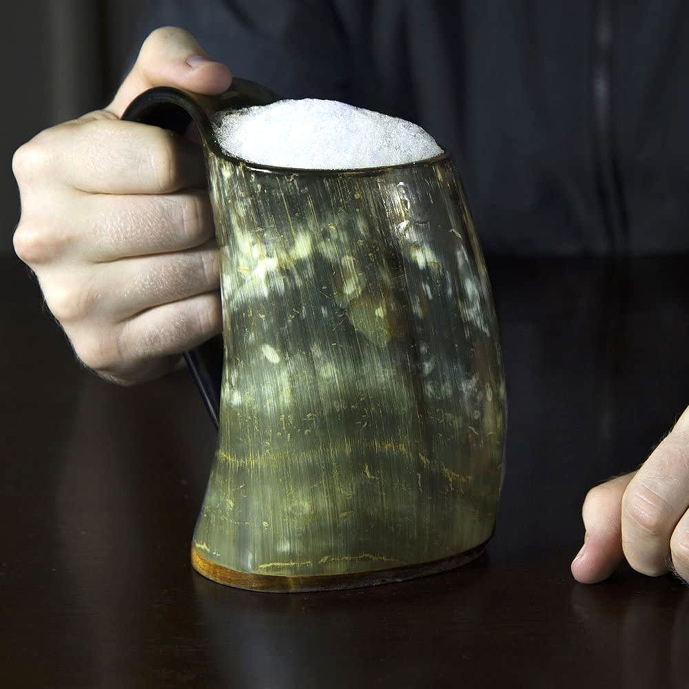 Vikings Valhalla Cup Drinking Horn Tankard Authentic Medieval Inspired drinking Mug (20oz)