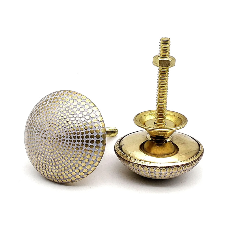 Brass Cabinet Knobs Pulls for Drawers and Dressers Handmade Decorative White doted Drawer Knobs