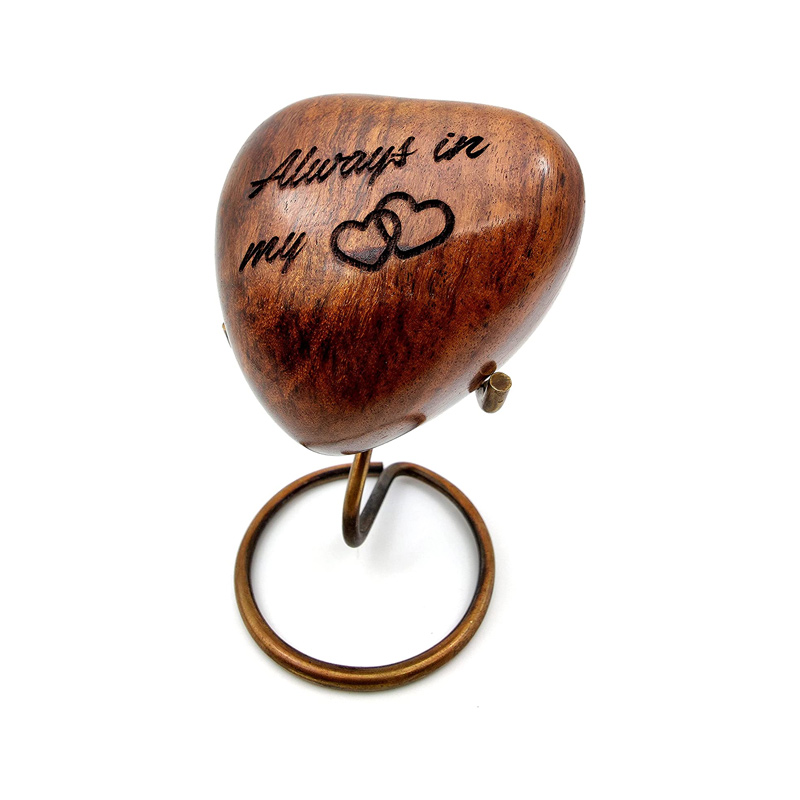 ﻿Wooden Heart Urn Keepsake Cremation Urn for Human pet Ashes Handcrafted Urn Heart Shaped