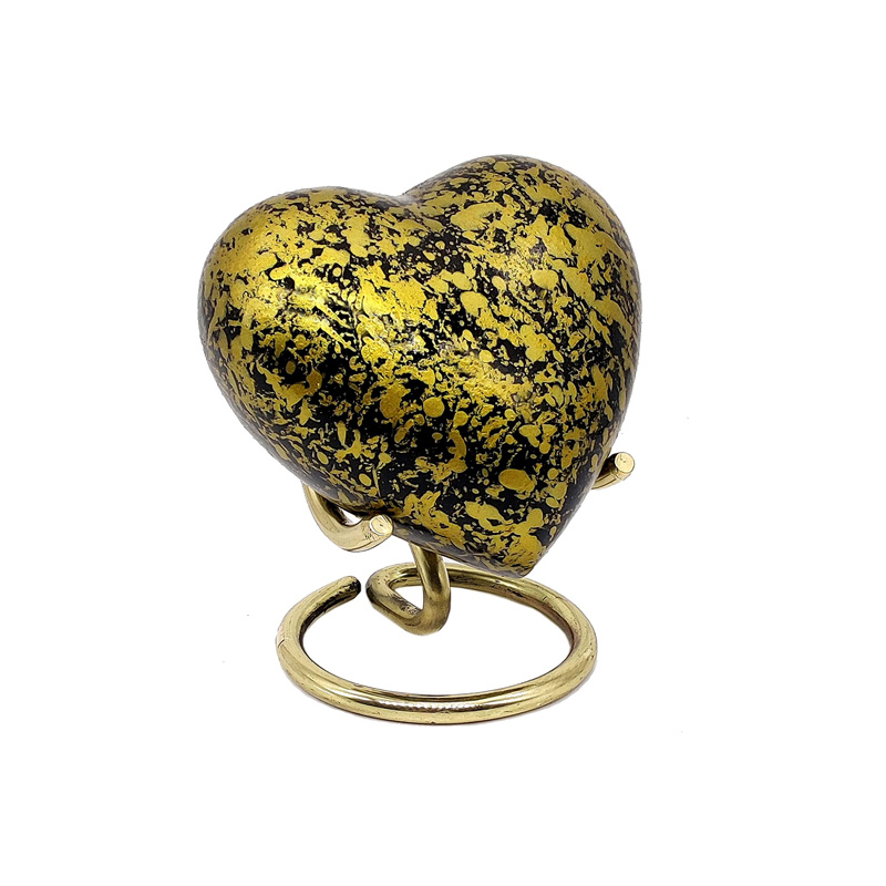 Handcrafted Heart Urn Keepsake Cremation Urn for Human pet Ashes Golden Urn Heart Shaped