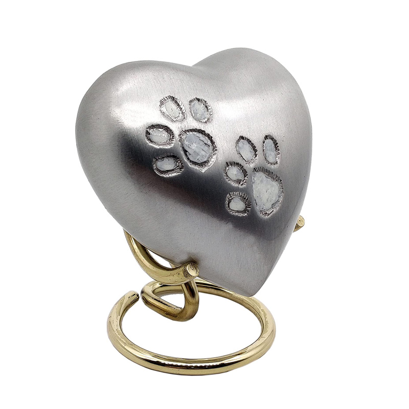 Handcrafted Heart Urn Keepsake Cremation Paw Urn for Human pet Ashes Engraved Urn Heart Shaped