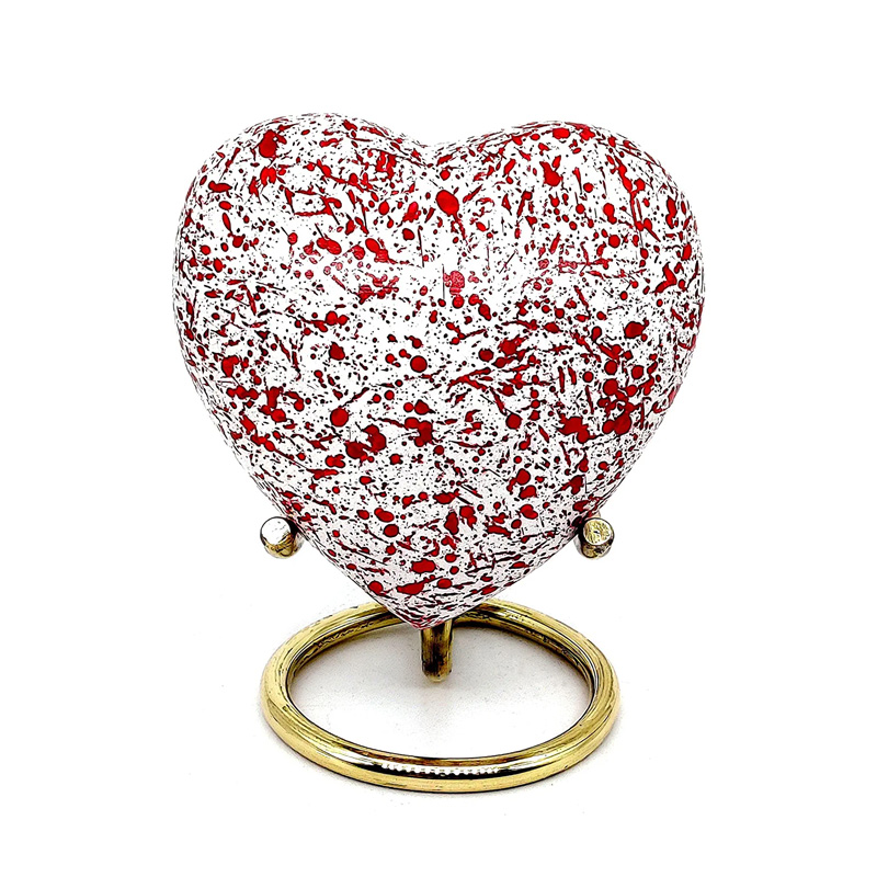 Handcrafted Heart Urn Keepsake Cremation Urn for Human pet Ashes Golden Urn Heart Shaped