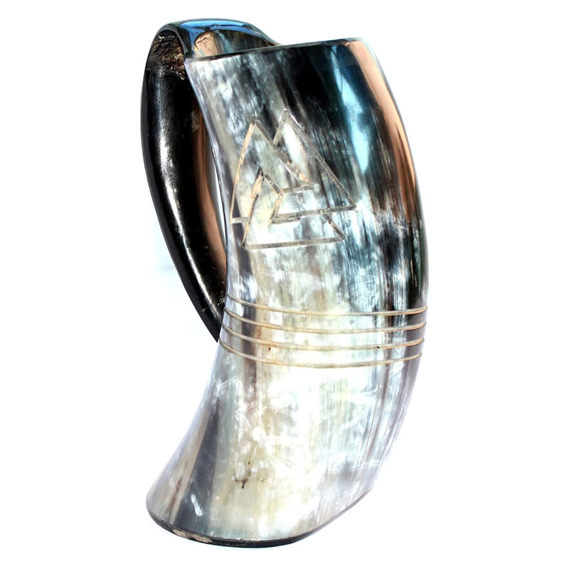 VIKING DRINKING HORN MUG Handcrafted Ox Cup Goblet Drink Mead & Beer Like Game of Thrones