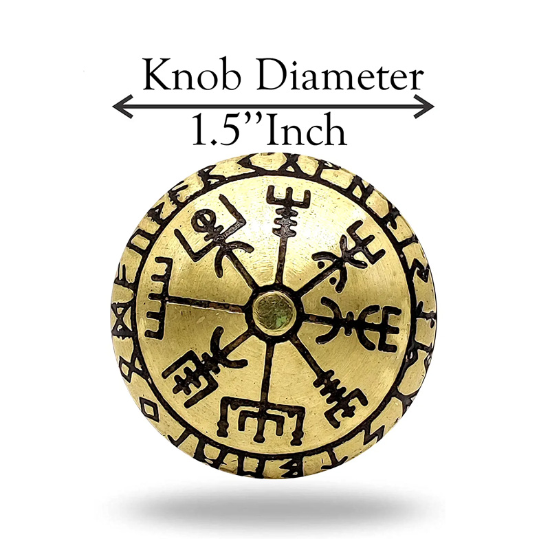 Handmade Viking Compass Brass Knobs | Viking Decor Brass Cabinet Knobs