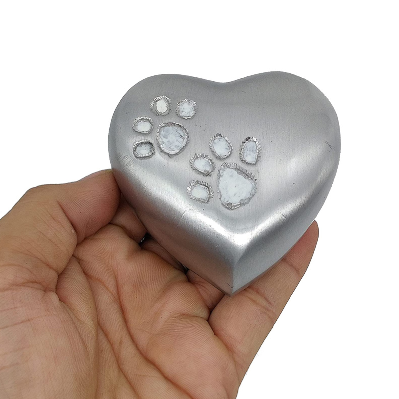 Handcrafted Heart Urn Keepsake Cremation Paw Urn for Human pet Ashes Engraved Urn Heart Shaped