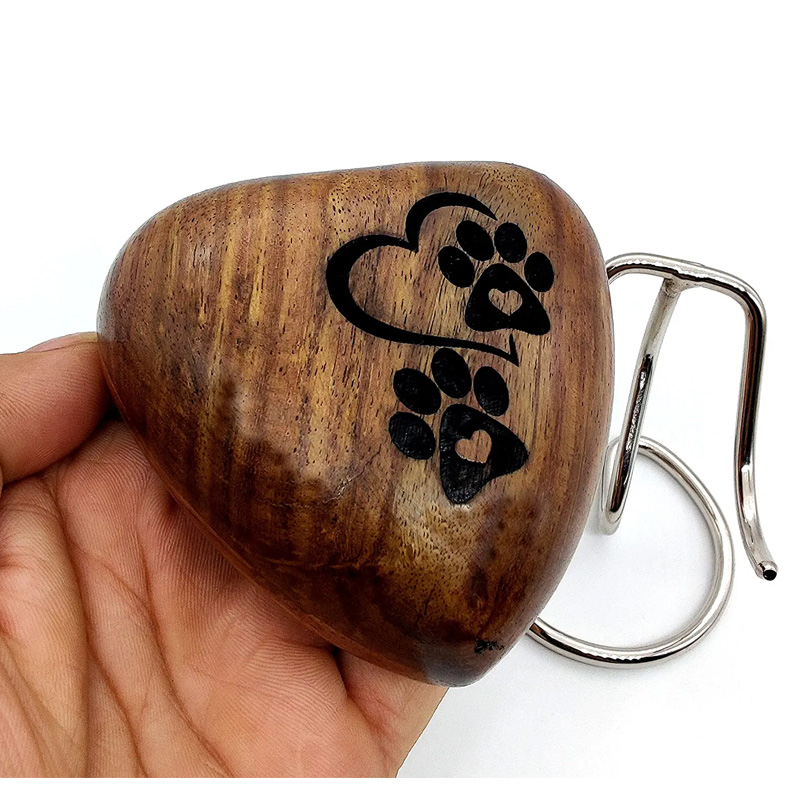 Wooden Heart Keepsake Urn – Mini Ash Urn Small Handcrafted Cremation Urn Tribute to Your Loved Pets