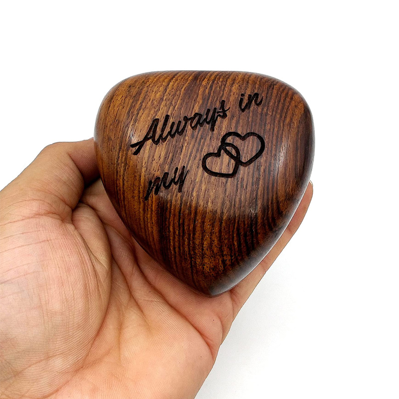 Wooden Heart Keepsake Urn – Mini Ash Urn Small Handcrafted Cremation Urn for Ashes