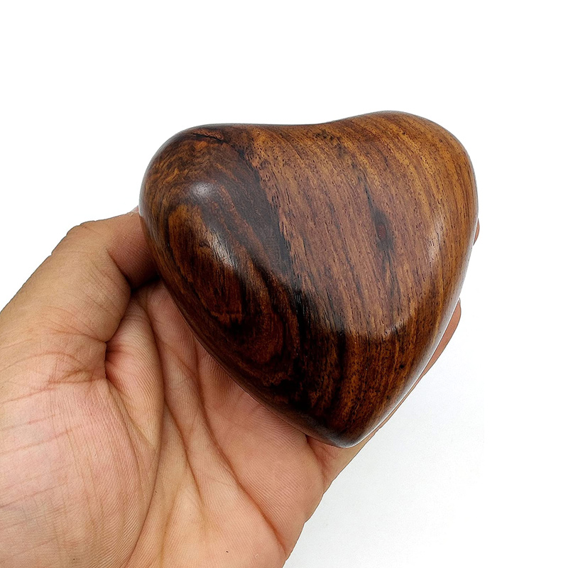 Wooden Heart Keepsake Urn – Mini Ash Urn Small Handcrafted Cremation Urn for Ashes