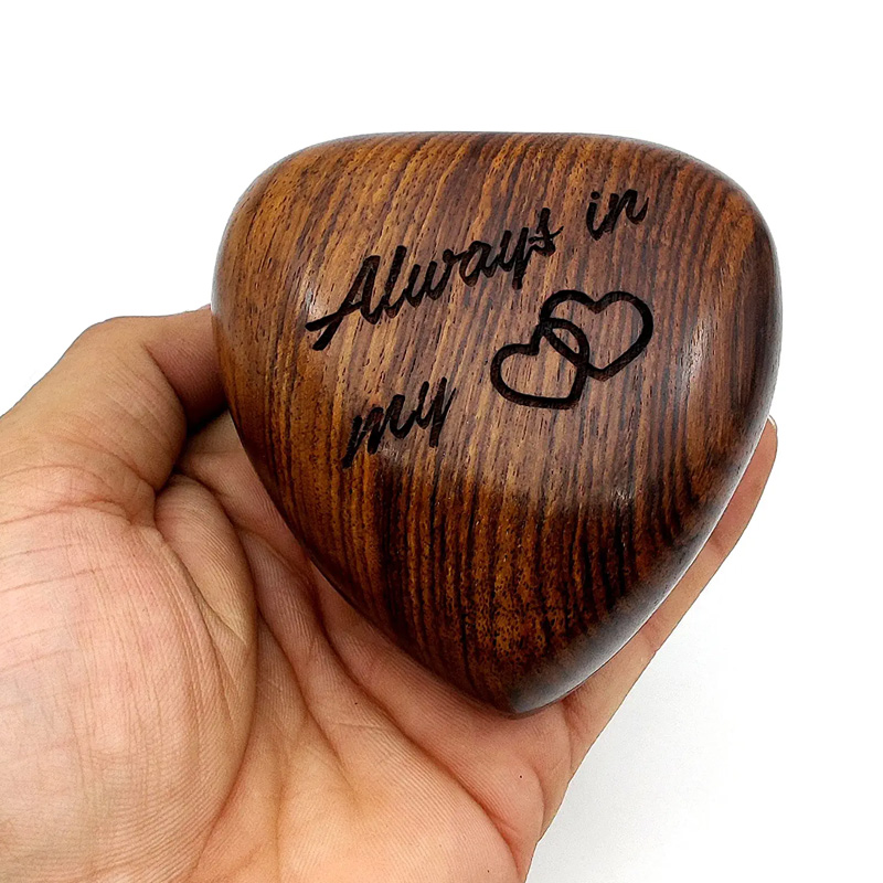 Wooden Heart Keepsake Urn – Mini Ash Urn Small Handcrafted Cremation Urn for Ashes