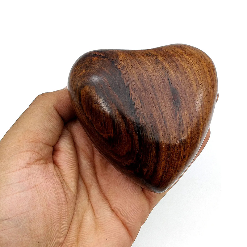 Wooden Heart Keepsake Urn – Mini Ash Urn Small Handcrafted Cremation Urn for Ashes