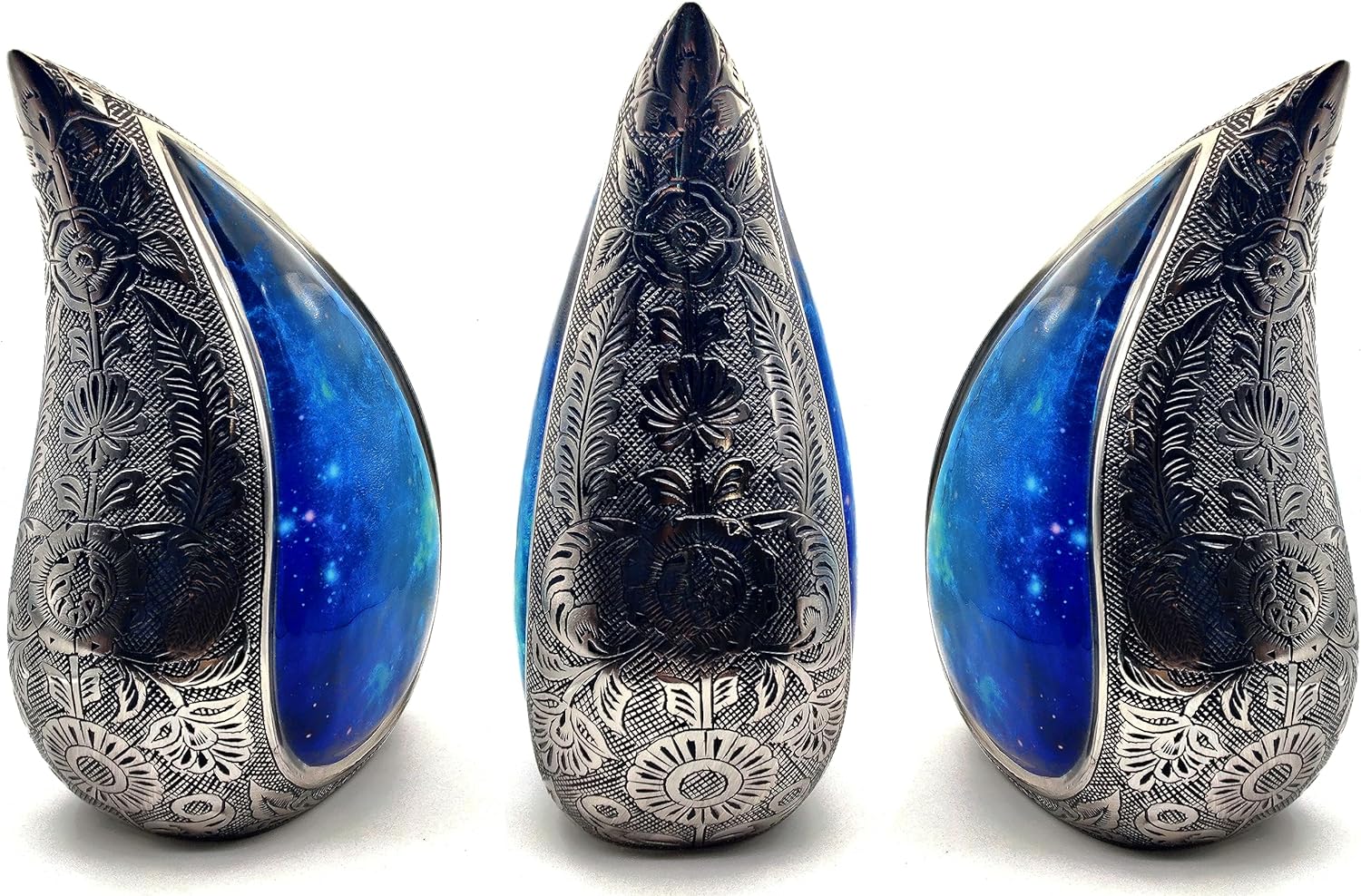 Galaxy Teardrop Urn | Funeral Cremation Urn with Velvet Bag | Keepsake for Adults