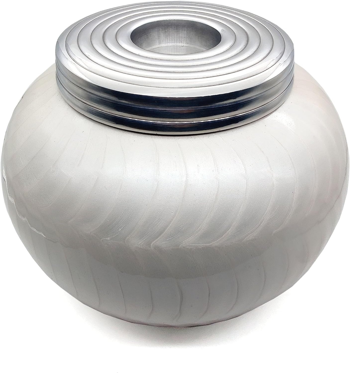 White Candle Cremation Urn | Modern Decorative Memorial Urn for Human Ashes | Suitable for Funeral, Burial, Columbarium, or Home | Includes Velvet Bag