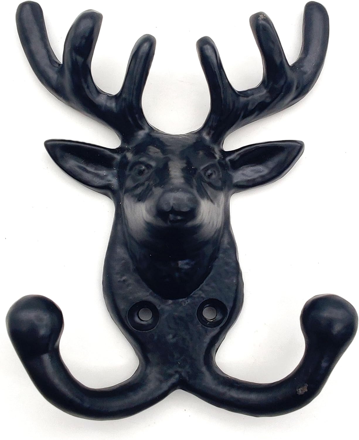 Deer Antler Wall Mount Coat Rack – Heavy Duty Cast Iron Key and Coat Hook, Vintage Antique Animal Collection.