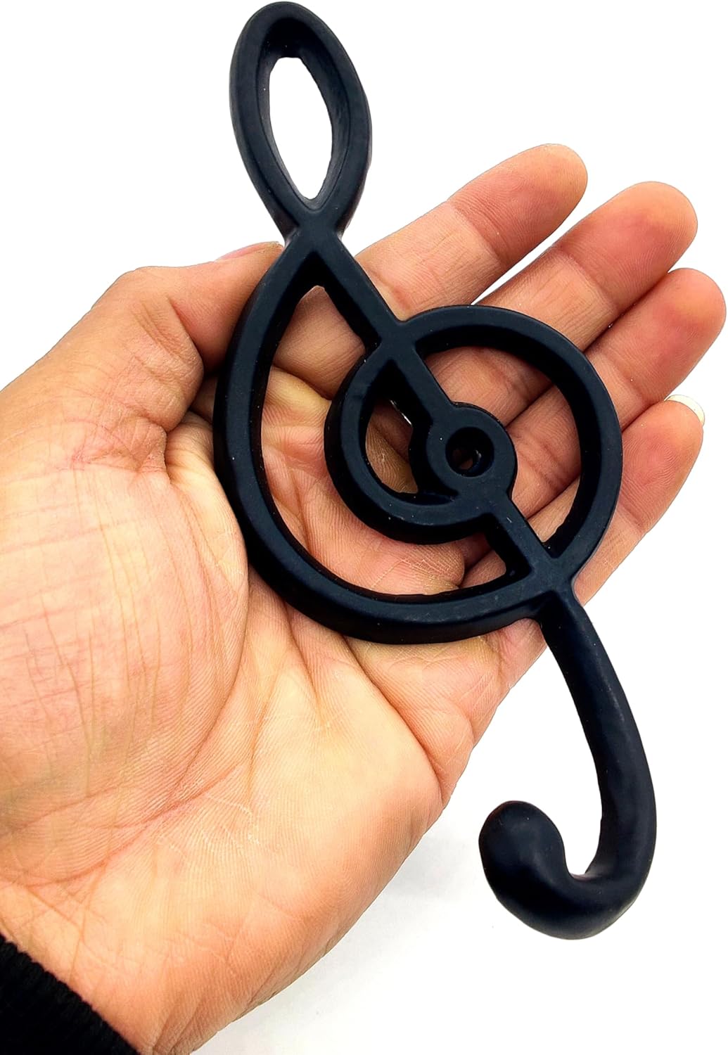 Musical Note Decorative Wall Hook – Black Cast Iron Art for Kitchen, Clothes, and Caps.