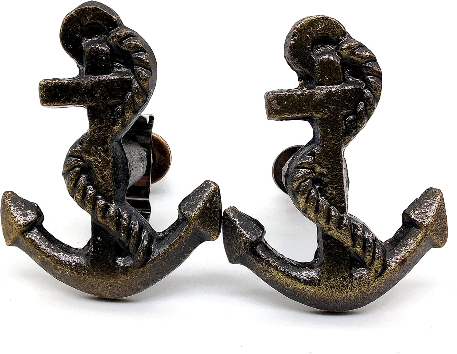 Ship Anchor Cast Iron Door Knobs/Drawer Pulls – Set of 2 Handmade Cabinet, Wardrobe & Kitchen Cupboard Knobs