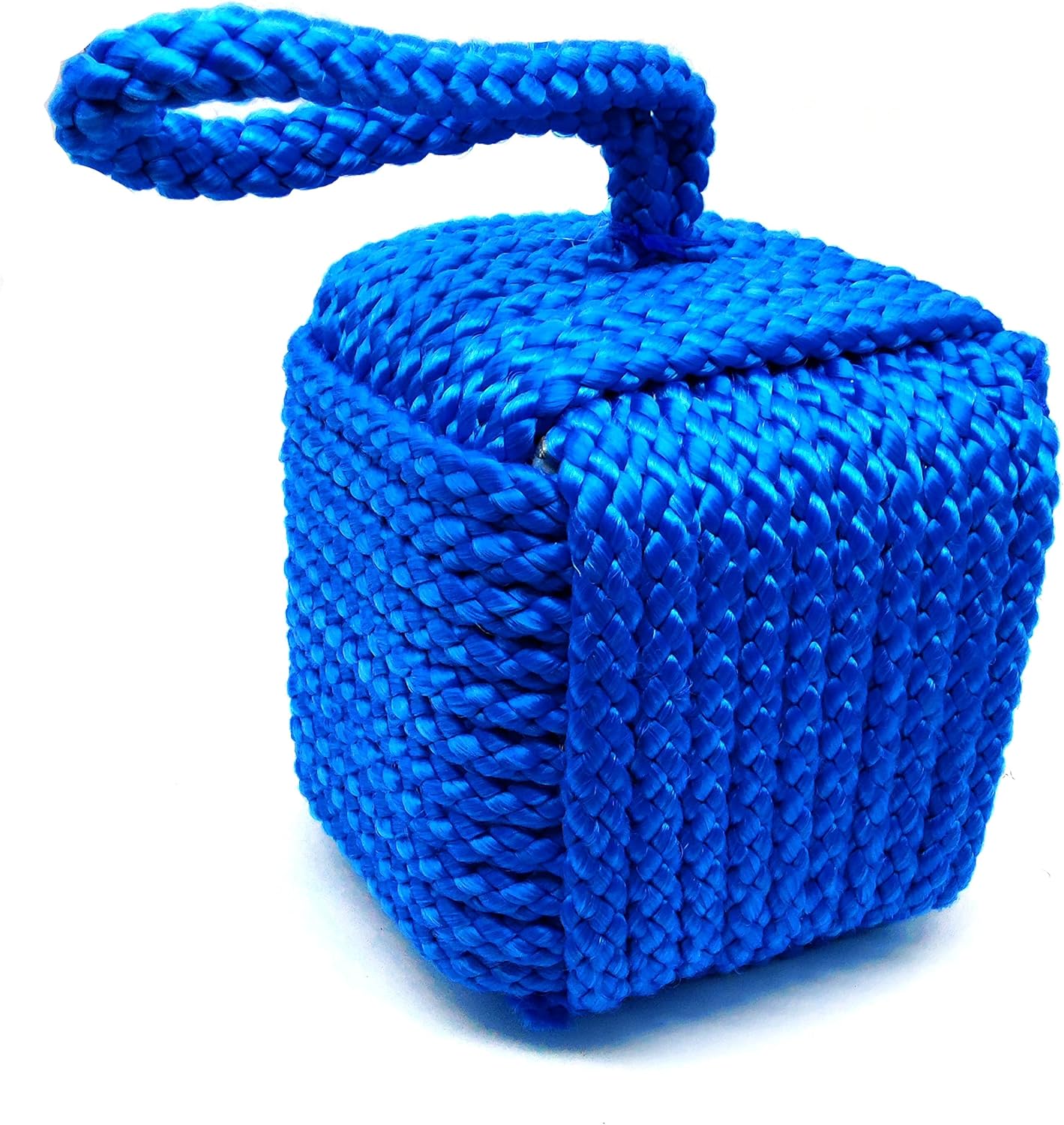 Marseille Monkey Knot Jute Square Rope Door Stopper – Handmade Weighted Sailor Knot Doorstop for Door & Window, (Blue)