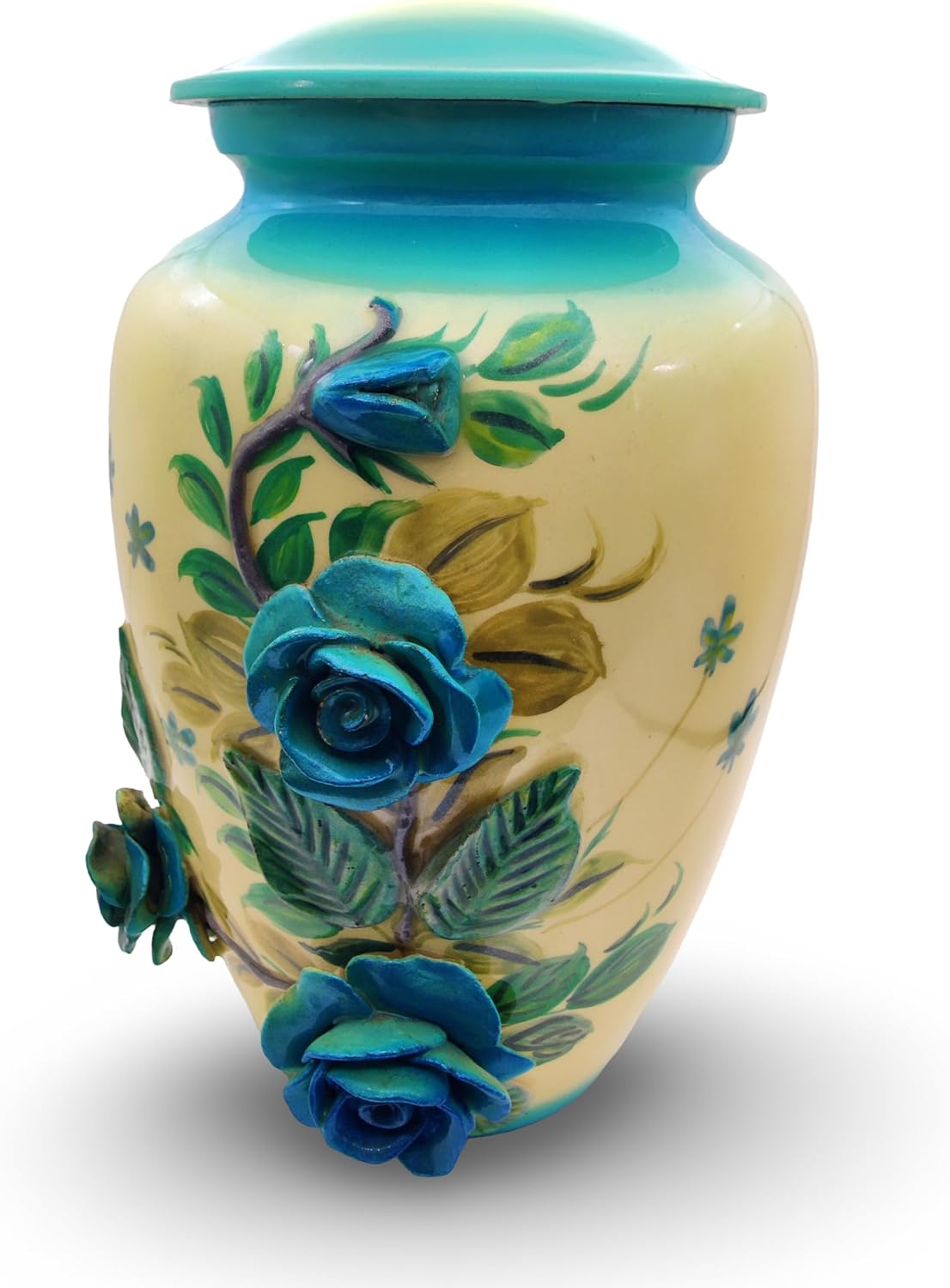 3D Flowers Cremation Urn – Hand-Crafted Full-Size Urn for Adult Funeral Ashes Burial