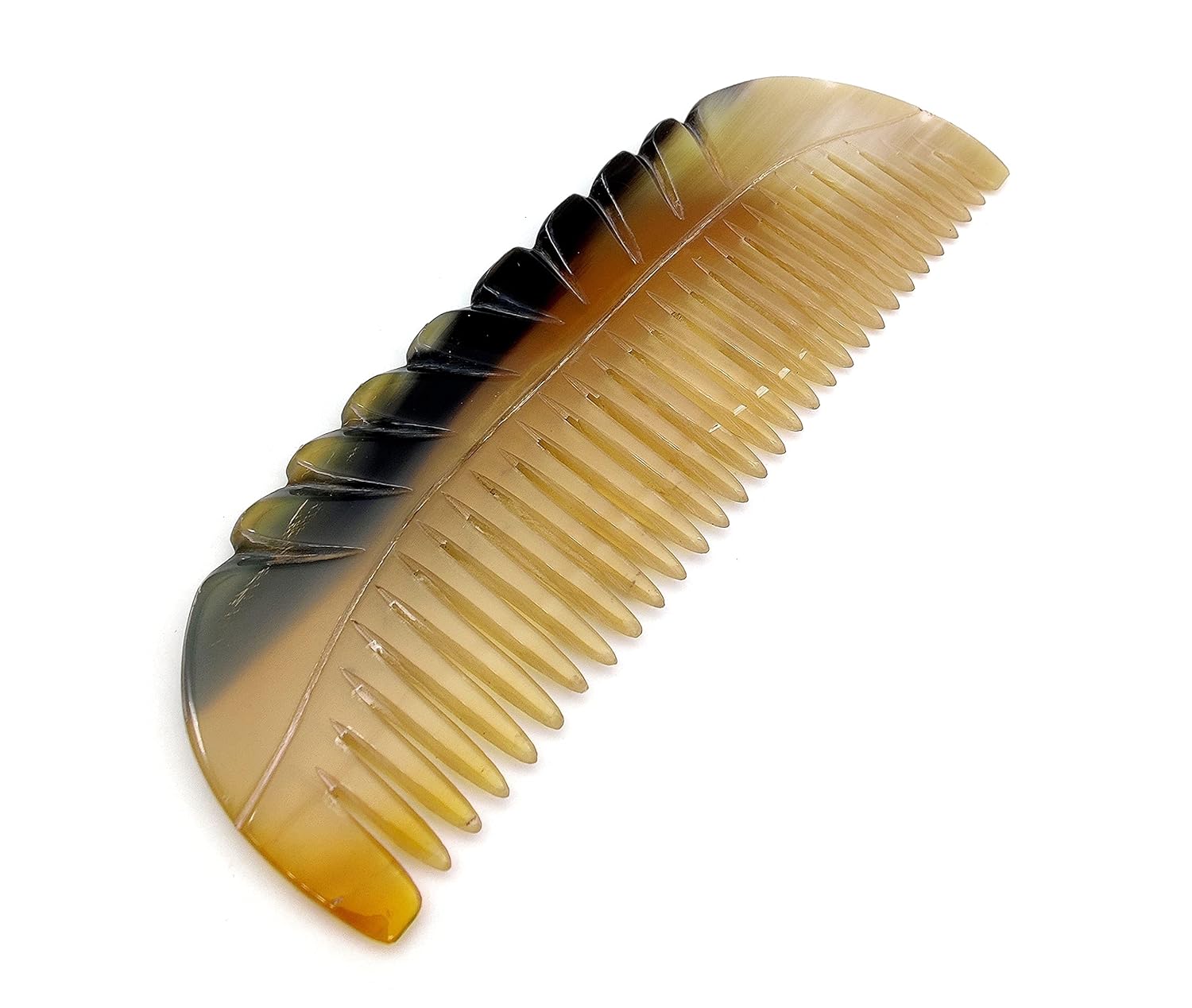 Ox Horn Comb – 100% Handmade Anti-Static Fine Tooth Pocket Comb, Professional Detangling & Massage Comb (5.5 inch)