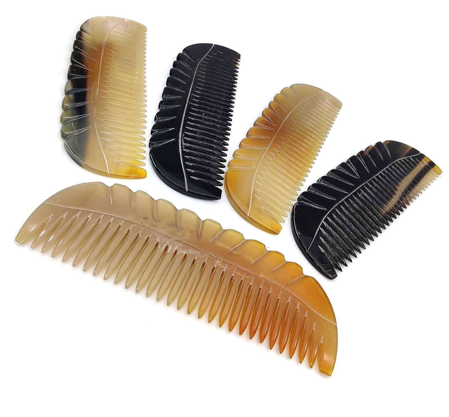 Ox Horn Comb – 100% Handmade Anti-Static Fine Tooth Pocket Comb, Professional Detangling & Massage Comb (5.5 inch)