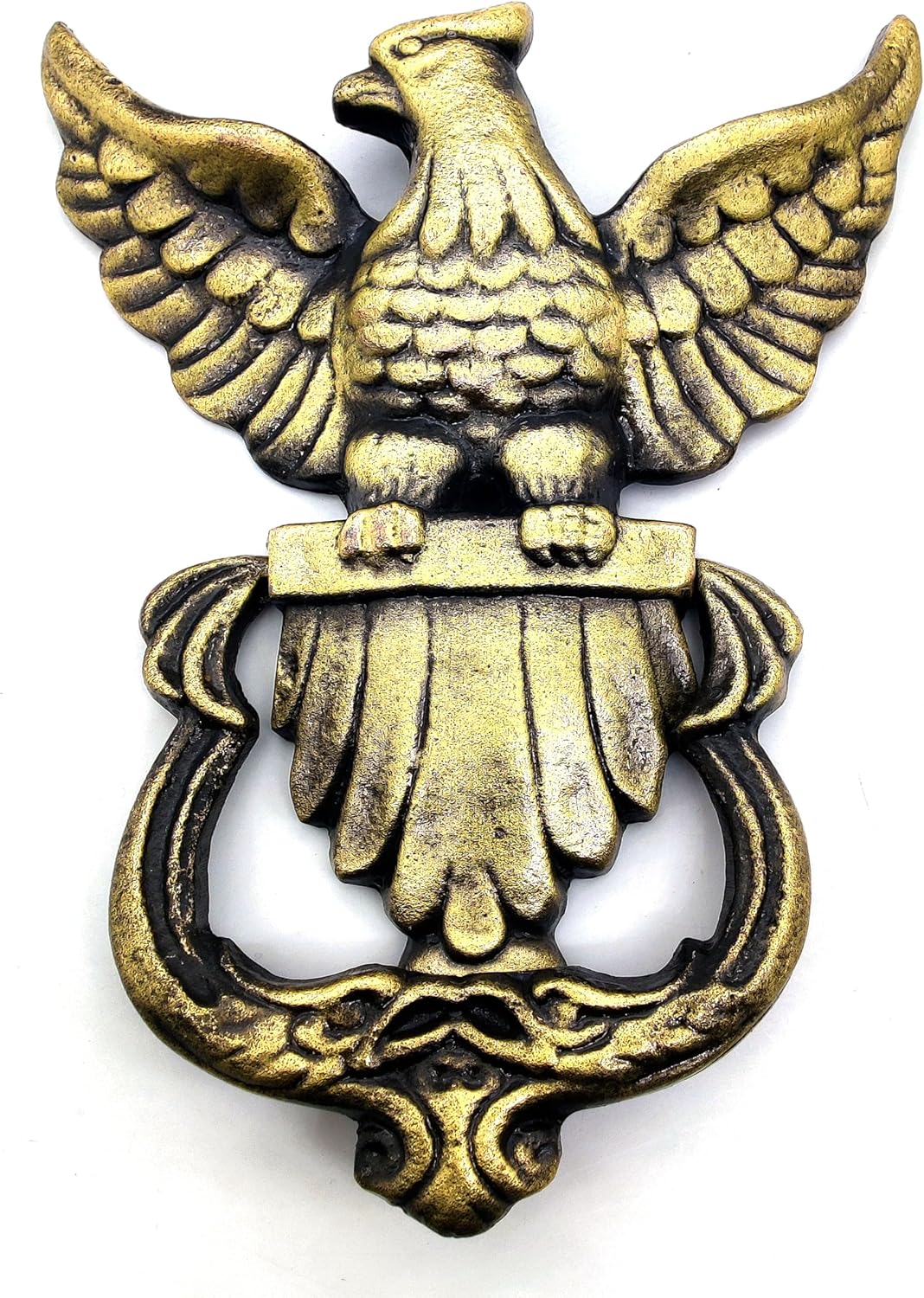 Eagle Shape Victorian Style Doorbell – Handcrafted Cast Iron Eagle Door Knocker, Antique Decorative Hardware for Doors