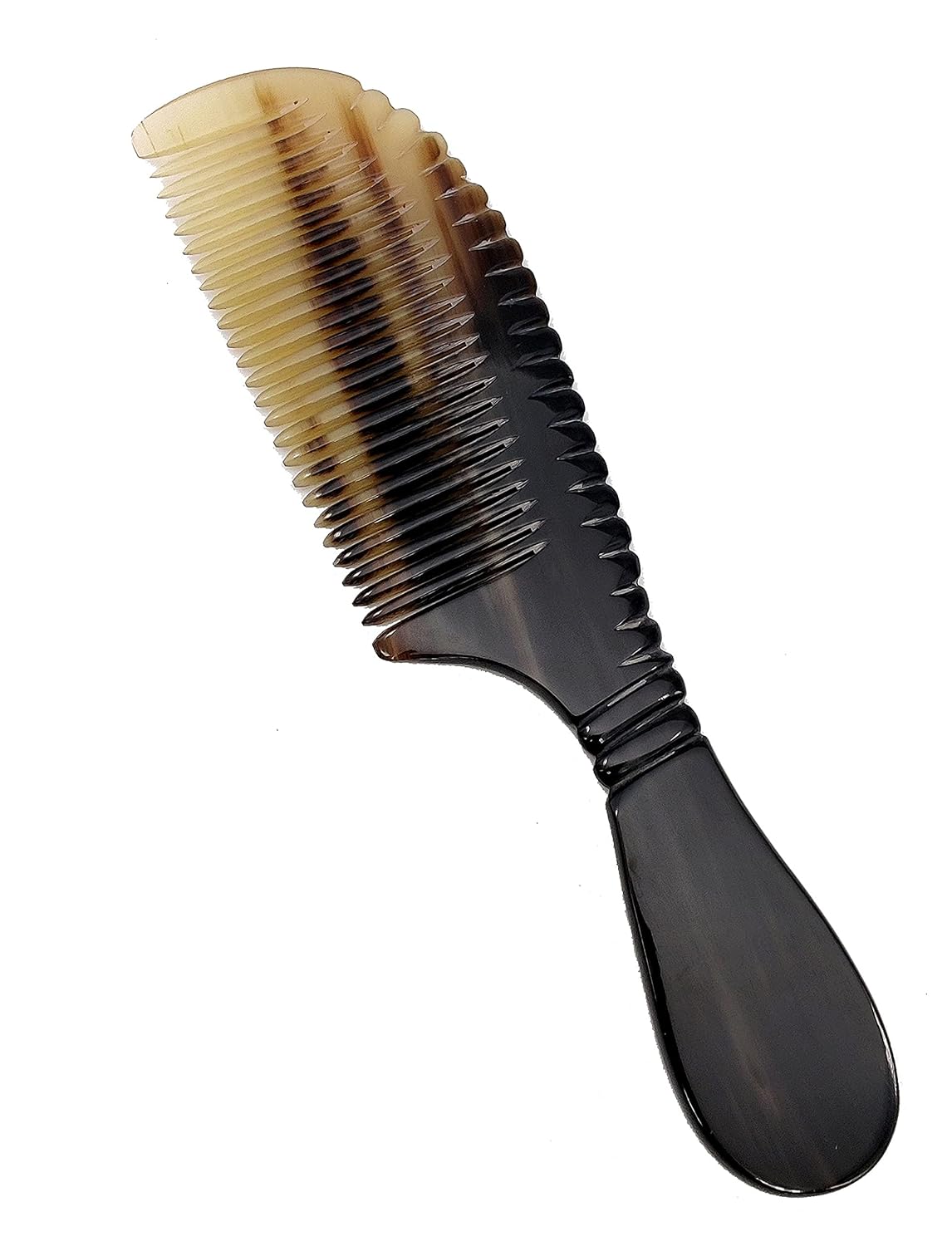 Ox Horn Comb – Premium Quality 100% Handmade 9-Inch Anti-Static Natural Fine Horn Comb with Smooth Handle