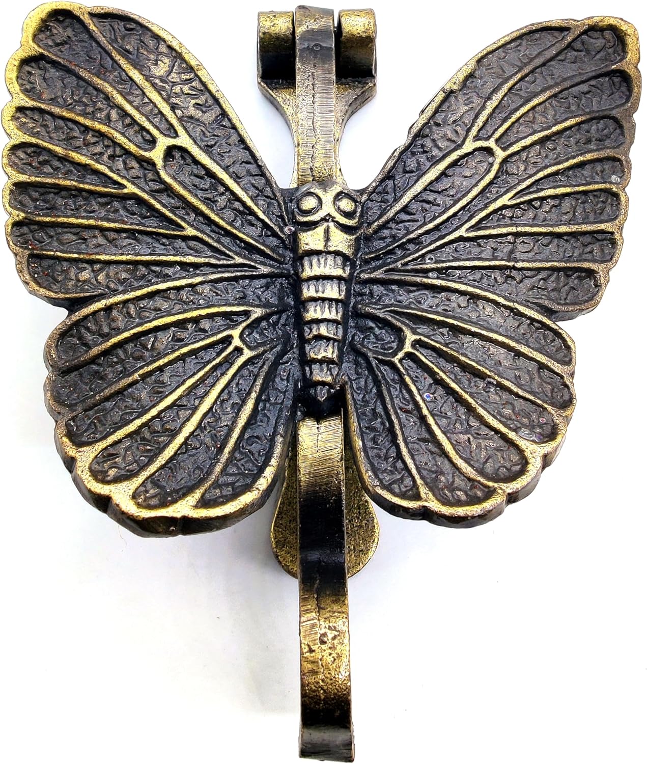 Butterfly Door Knocker – Antique Finish Solid Cast Iron Door Knocker for Front Door with Strike Plate