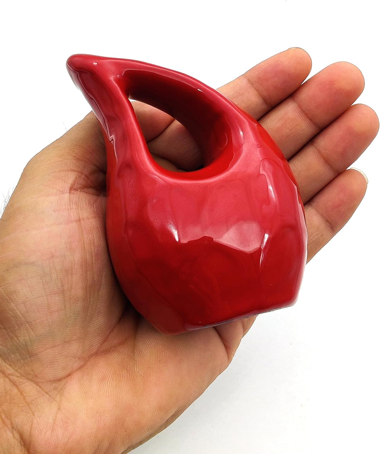 Cremation Red Heart Shaped Urn for Human Ashes – Handcrafted Decorative Keepsake Urn for Adults