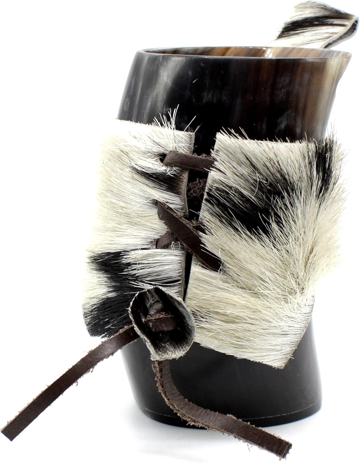 Viking Drinking Horn Tumblers with Leather Holster – Handmade Goblet for Wine, Beer, Ale – No Leaks Norse Mug for Viking & Game of Thrones Fans