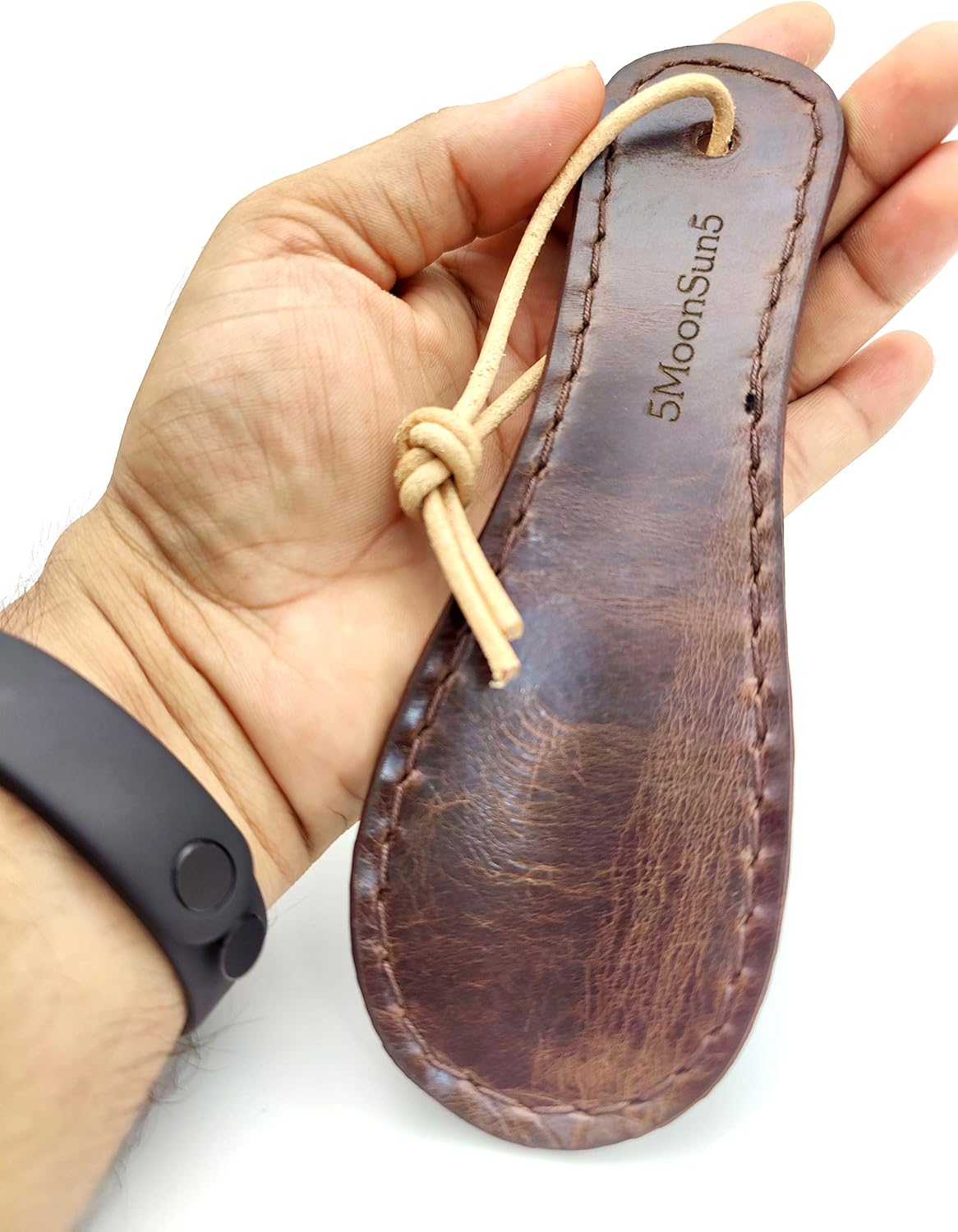 Handmade Leather Shoe Horn – 7” Durable & Compact Shoe Horn for Men & Women with Hanging Lace – Travel & Home Use