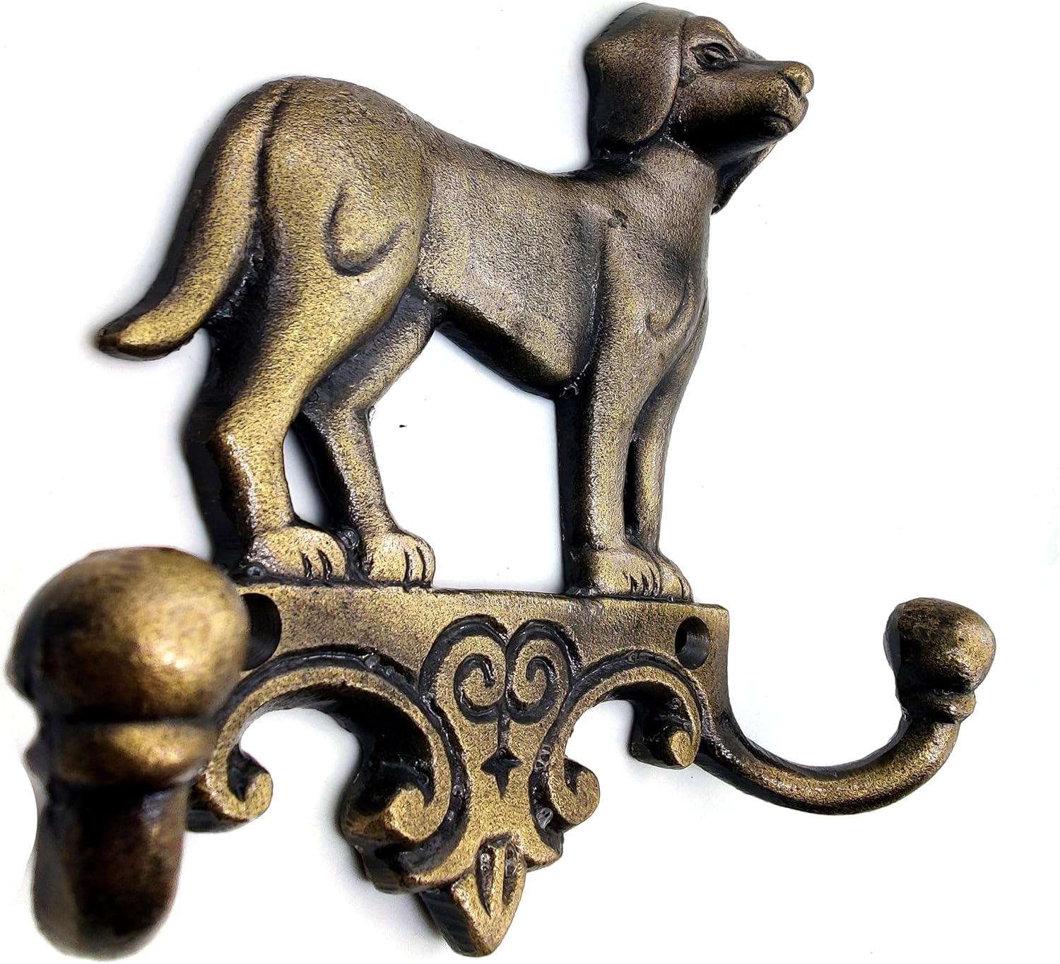 Cast Iron Dog Key Holder – Decorative Wall Hooks for Keys, Leashes, and Coats, Antique Finish Gift for Dog Lovers.